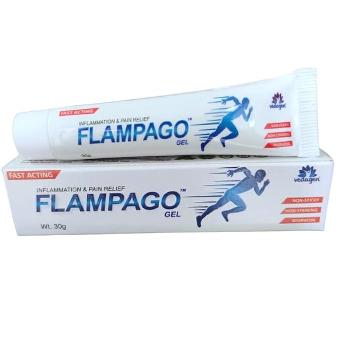 Flampago Fast Acting Pain Relief Gel For Back Pain, Joint Pain, Sprain, Strain, Knee Pain, Sports Injury 30g (30g x 1)