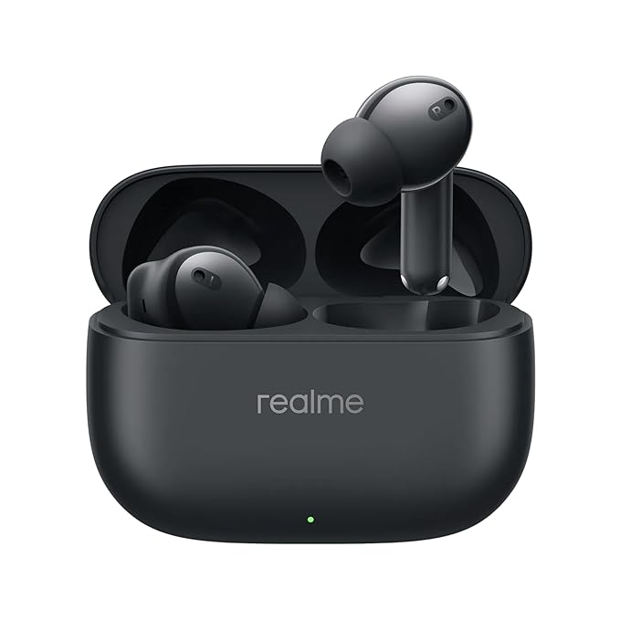 [Apply Coupon] - realme Buds T310 True Wireless in-Ear Earbuds with 46dB Hybrid ANC, 360° Spatial Audio, 12.4mm Dynamic Bass Driver, Upto 40Hrs Battery and Fast Charging (Vibrant Black)