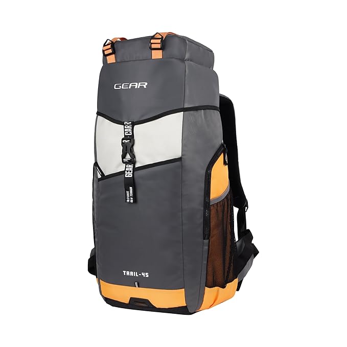 Gear Trail 3 25"/48L Extra Large Water Resistant Rucksack/Travel bag/For Men & Women(Yellow-Grey)