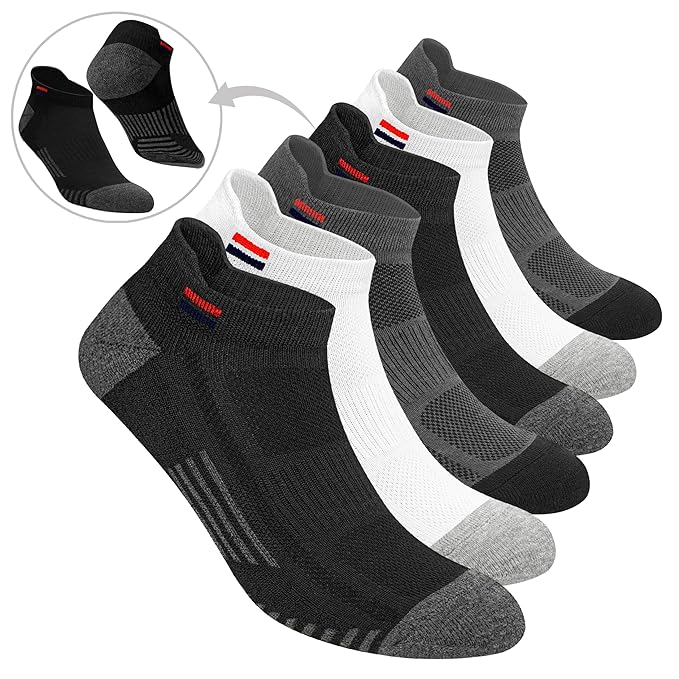 [Apply Coupon] - NAVYSPORT Ankle Socks for Men Women Cotton Sports Socks Pack of 6 Pairs, Free Size, Multicolour