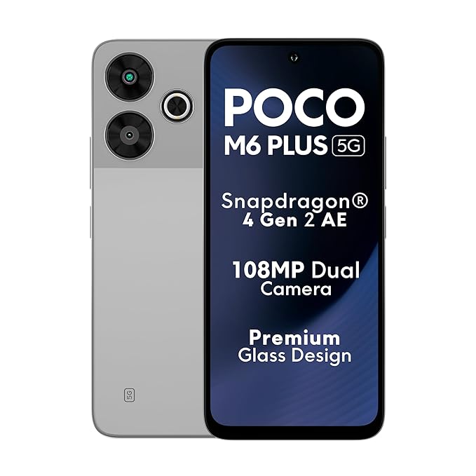 [Apply Coupon] - POCO M6 Plus 5G Ice Silver 6GB RAM 128GB ROM