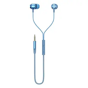 boAt Newly Launched BassHeads 162 V2 Wired Earphones with 10mm Drivers, Metallic Earbuds, Integrated Controls, in-Line Microphone, Ergonomic Fit, Braided Cable & 3.5mm Jack(Calm Blue)