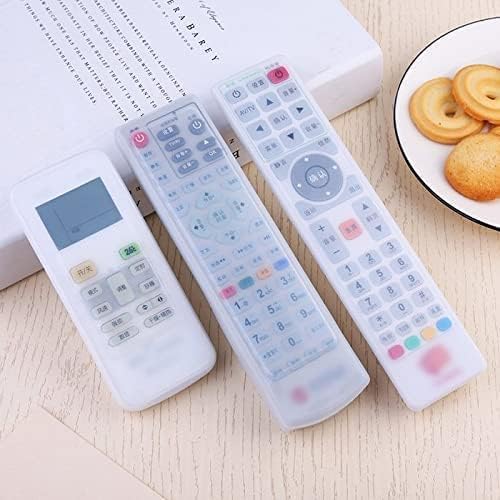 3 Pcs Stretchable Silicone Remote Cover of Different Sizes for TV, AC, Setup Box Remote | Dust Proof and Water Proof (Transparent)