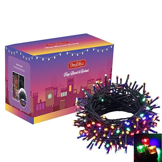 Desidiya® 12 Meter LED Decorative String Fairy Rice Lights for Home Decoration Indoor and Outdoor Decoration Lights, Festival, Party, Garden, Wedding (Multicolor)(Pack of 1)