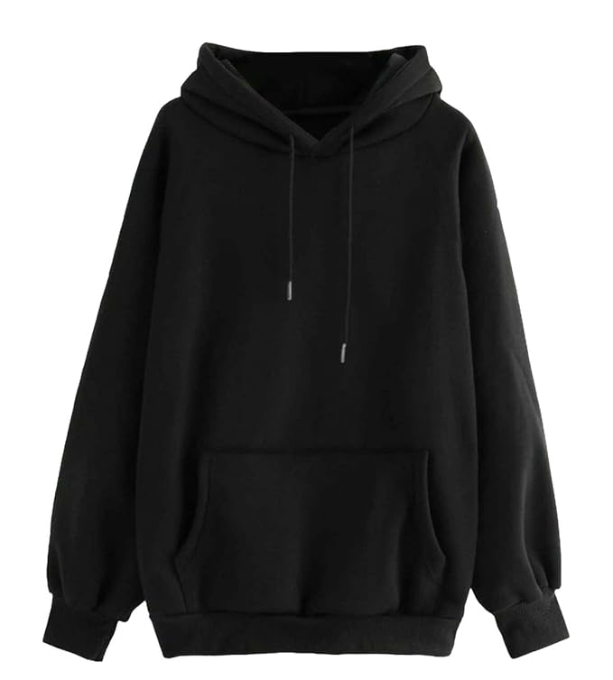 [Apply Coupon] - [Size: S] - VIMAL JONNEY Black Solid Hooded Cotton Fleece Sweatshirt for Men-VVIMAL639116