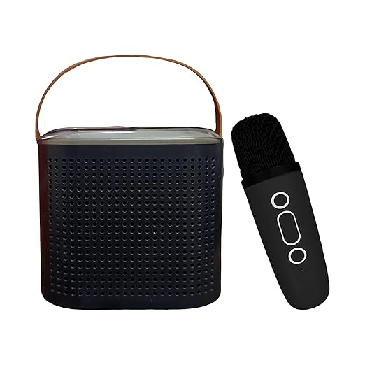 LitVibes Wireless Bluetooth Karaoke Speaker with Mic,Enchanting Studio Sound, Unique Cute Design Bluetooth Portable,Voice Changer,Various Sound Modes,Perfect for Gifting - (Random Color)