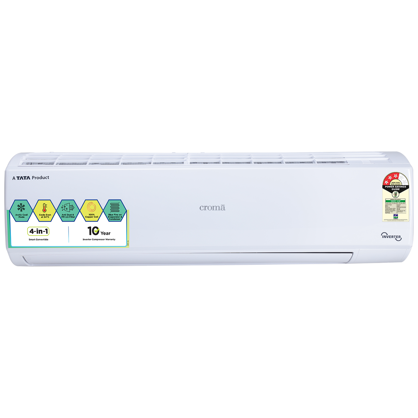 Croma 4 in 1 Convertible 1 Ton 3 Star Inverter Split AC with Dust Filter (2023 Model, Copper Condenser, CRLA012IND170251)