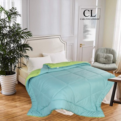 CARLTON LONDON Solid Double Comforter for  Mild Winter  (Microfiber, Light Green)