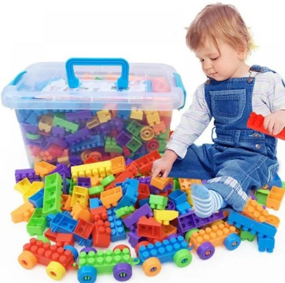 ARIZON DIY Plastic Building Blocks for Kids 100+ pcs  (Multicolor)