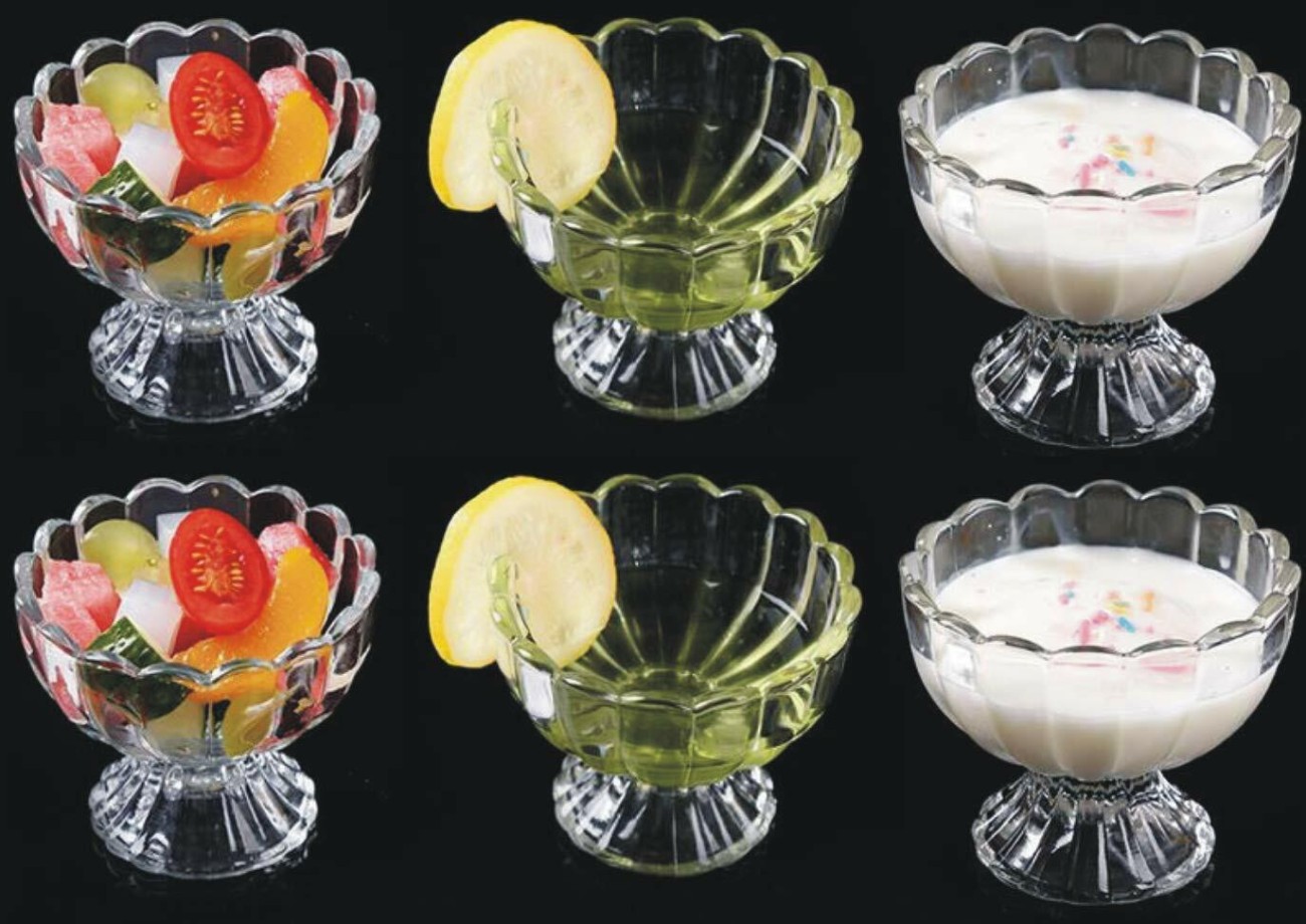 Everyday Essentials Plastic Modern Ice Cream Cup Bowl Set Plastic Disposable Dessert Bowl (Clear, Pack of 1)