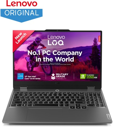 Lenovo LOQ Intel Core i5 12th Gen 12450HX - (12 GB/512 GB SSD/Windows 11 Home/4 GB Graphics/NVIDIA GeForce RTX 2050) LOQ 15IAX9D1 Gaming Laptop  (39.62 cm, Luna Grey, 2.38 kg)