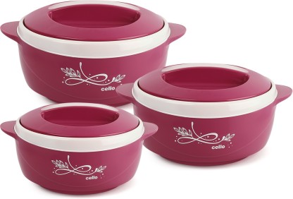 cello Sapphire Pack of 3 Thermoware Casserole  (500 ml, 1000 ml, 1500 ml)