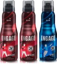 Engage Deo Combo 2 Intrigue for Him 165ml & 1 Spirit for Him 165 ml Deodorant Spray  -  For Men  (495 ml, Pack of 3)