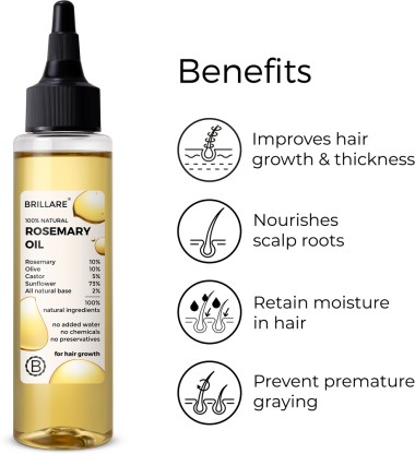 BRILLARE Rosemary Hair Oil for Hair Growth Hair Oil  (100 ml)