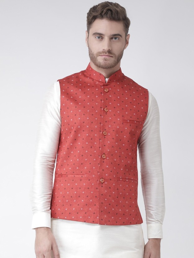 Men Self Design Nehru Jacket