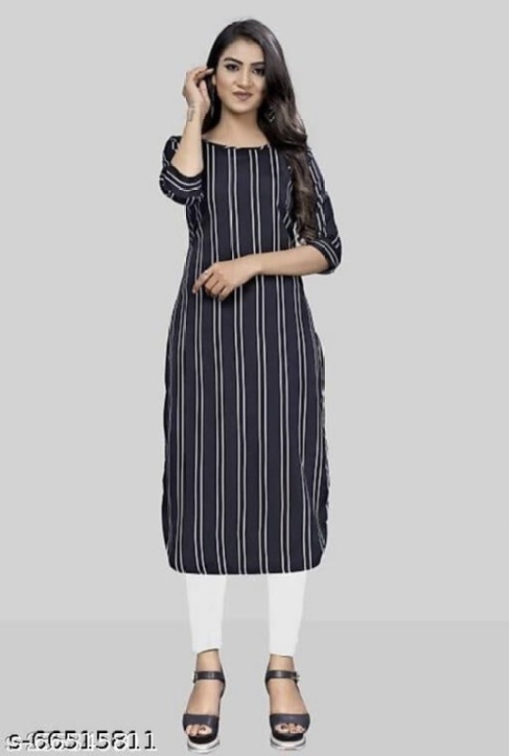 Women Printed Crepe A-line Kurta  (Multicolor)