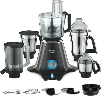 Preethi Zodiac 750 W Juicer Mixer Grinder  (MG-218 | 5 Jars | Black/Light Grey)