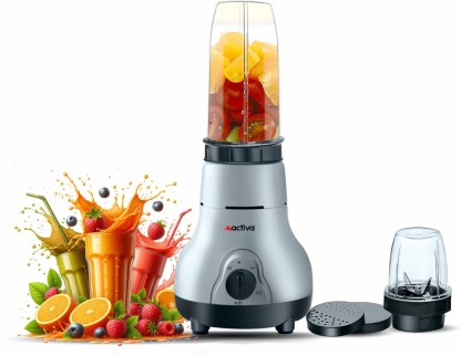 ACTIVA Easy Mix Nutri 2 Jar With Powerful Powerful Long Lasting Shock Proof Abs Body 500 W Juicer Mixer Grinder  (Easy Mix 500 Watt Nutri | 2 Jars | Black, Grey)