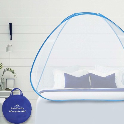 Adbra HDPE - High Density Poly Ethylene Adults Washable Polyester SDG001 HEAVY QUALITY Single Bed FOLDABLE Mosquito Net  (White, Tent)