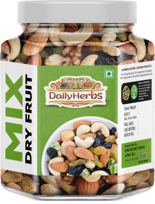 DAILYHERBS Premium Mixed Dry fruits Almonds, Cashews, Raisins, Kiwi, Apricots  (500 g)