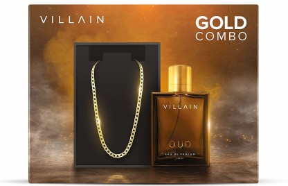 VILLAIN Gold Combo I OUD Eau De Parfum 100ml & 18k Micro Gold Plated Chain Eau de Parfum  -  100 ml  (For Men)