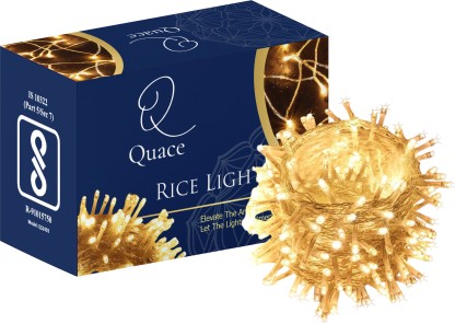 QUACE 40 LEDs 12 m Yellow Steady String Rice Lights  (Pack of 1)