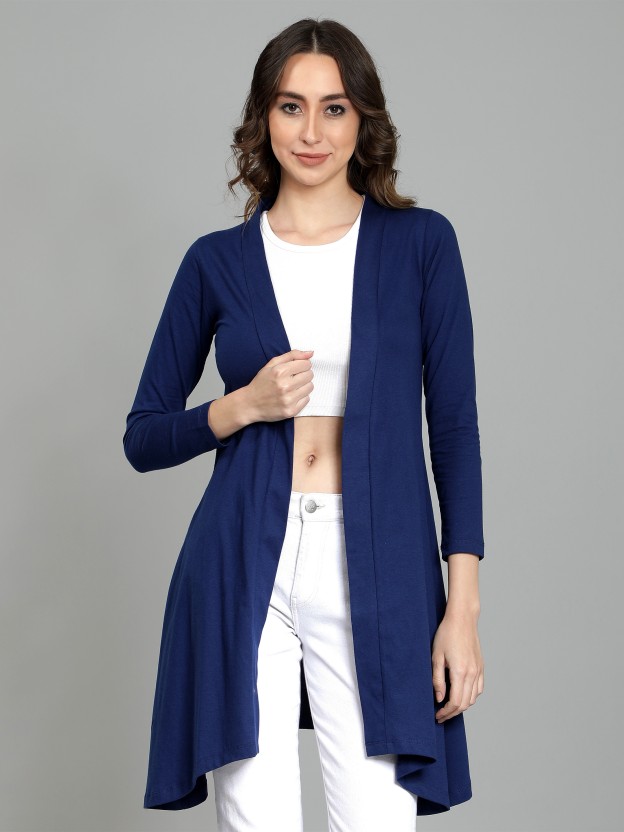 Women Jacket Style 3/4th Sleeve Dark Blue Shrug