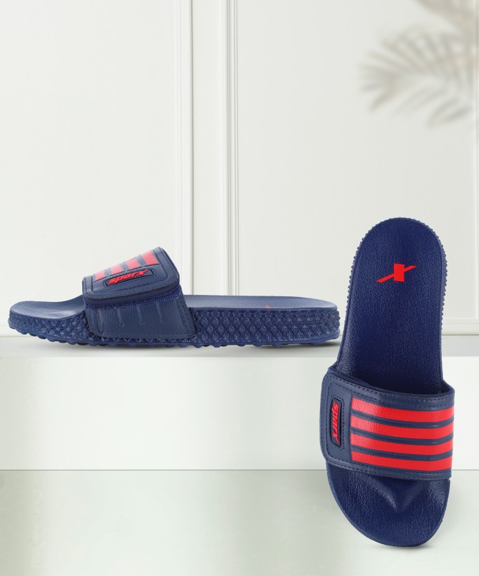 Men Slides  (Red, Blue , 9)