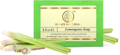 KHADI NATURAL Lemongrass Handmade Soap | Reduces Oiliness  (125 g)