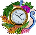 DivineCrafts Analog 33 cm X 33 cm Wall Clock  (Multicolor, With Glass, Standard)