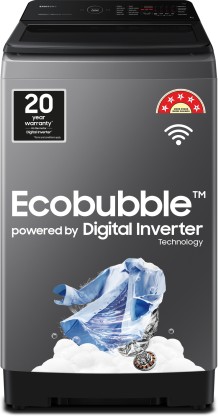SAMSUNG 9 kg 5 star, Ecobubble, Wi-Fi, Digital Inverter, Fully Automatic Top Load Washing Machine Grey  (WA90BG4542BDTL)