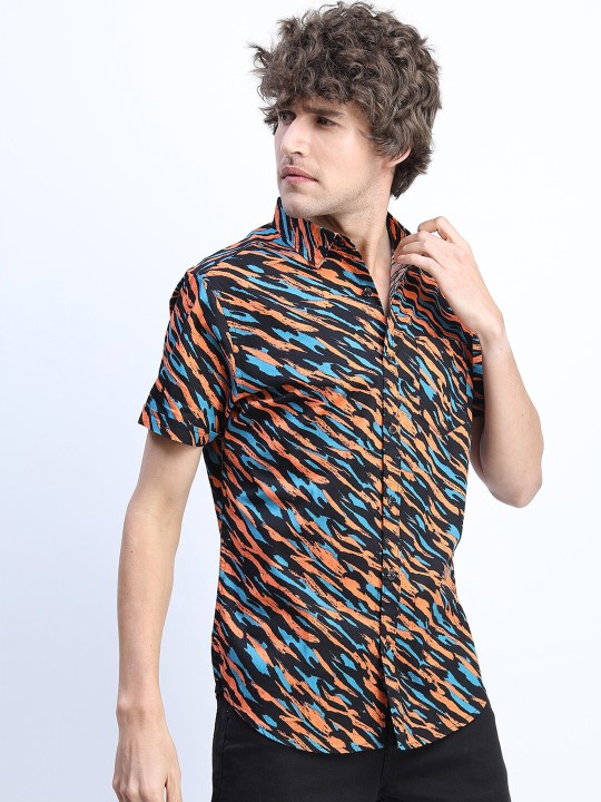 KETCH - Slim Fit Printed Casual Shirt