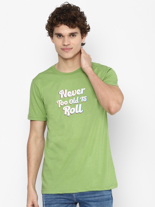 FOREVER 21 - Men Green Typography Printed Applique T-shirt