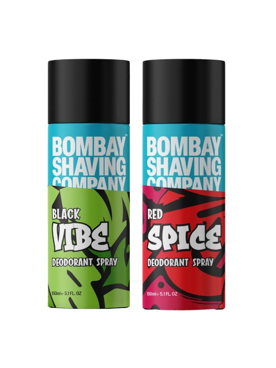 Bombay Shaving Company - Men Set of Red Spice & Black Vibe Deodorant Spray  - 150 ml each