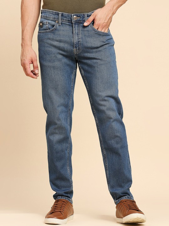 LOVEGEN - Men Slim Fit Mid-Rise Light Fade Clean Look Stretchable Jeans