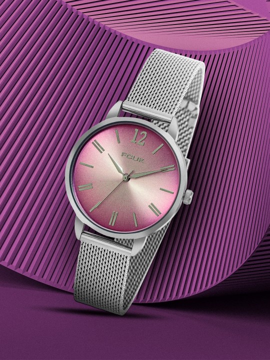 FCUK - Women Textured Dial & Stainless Steel Straps Analogue Watch FK00026A