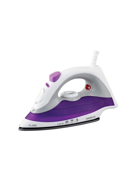 Havells - Flare Purple & White 1250 W Large Tank Steam Iron with 2 Year Warranty-145 ml