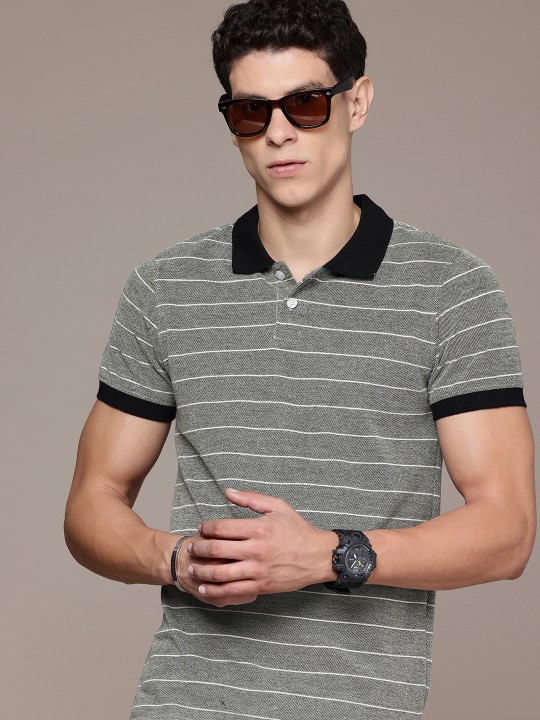 Roadster - Men Striped Polo Collar T-shirt