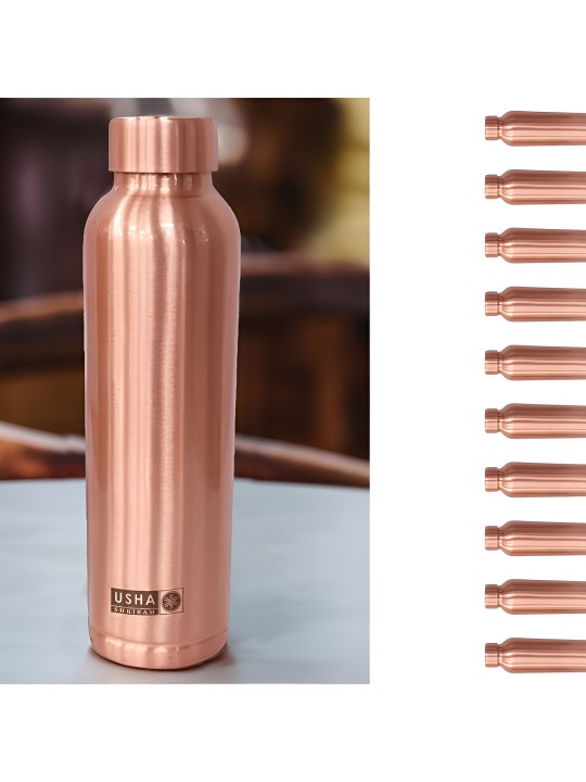 USHA SHRIRAM - Copper-Toned 10 Pieces Copper Water Bottle 950 ml