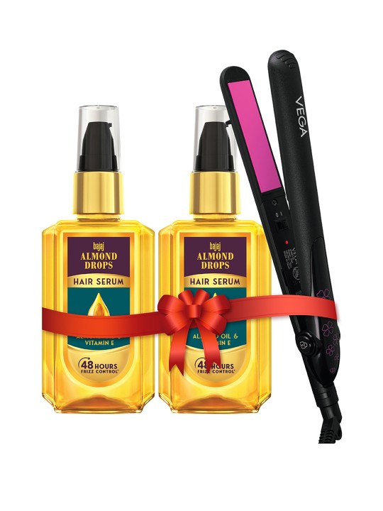 BAJAJ CONSUMER CARE - Hair Styling Kit - 2 x Hair Serum + Vega Hair Straightener