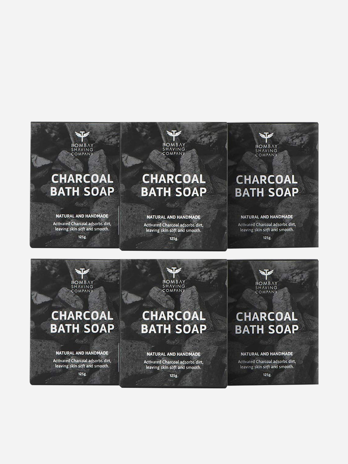 Bombay Shaving Company - Activated Bamboo Charcoal Bath Soap (Pack of 6)