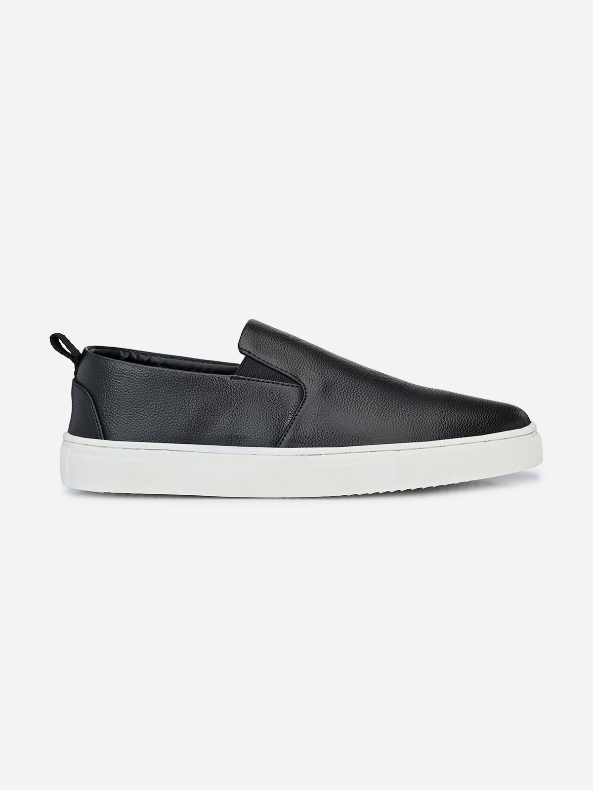 Extrimos - Black Faux Leather Slip-On Sneakers