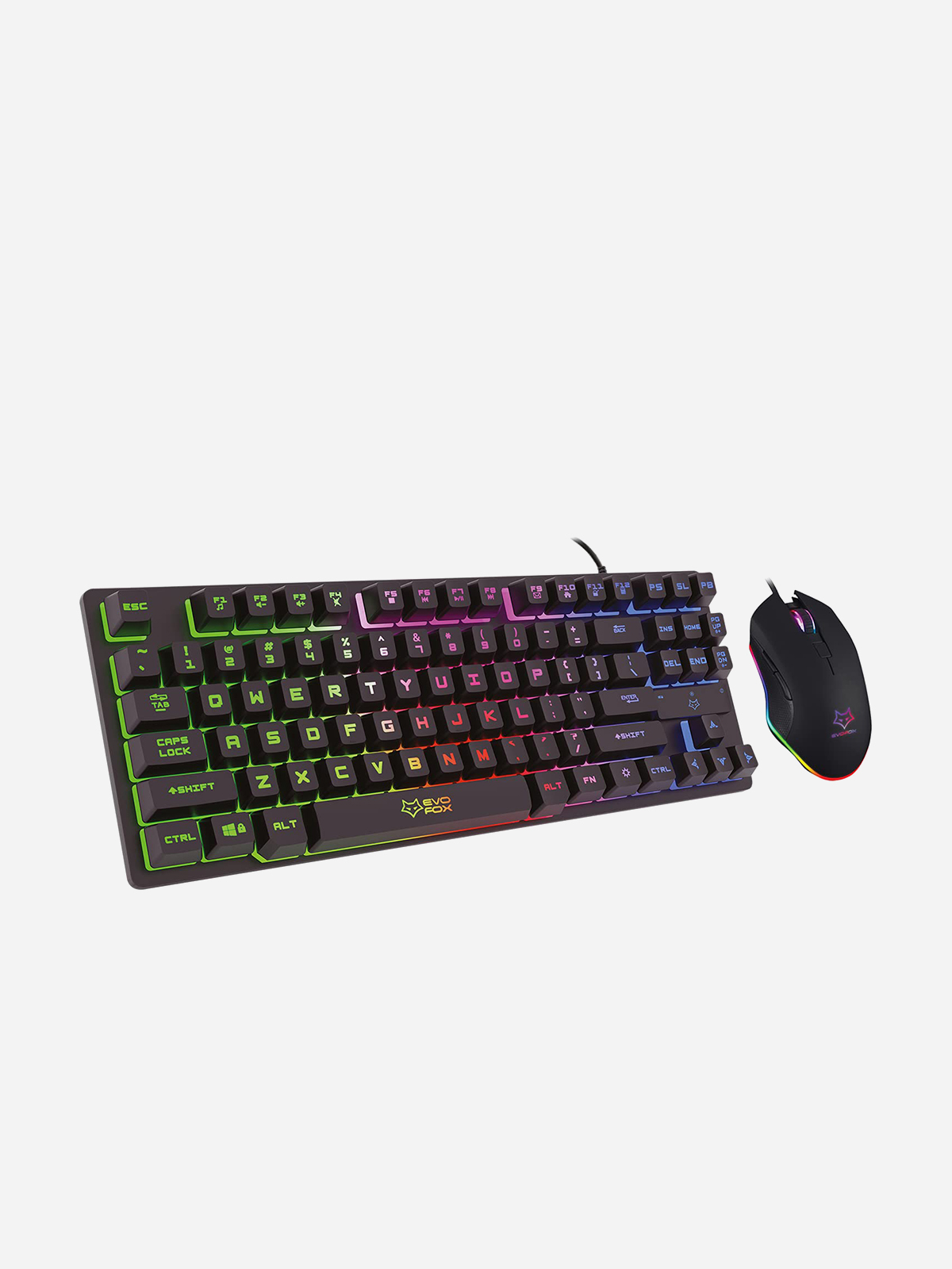 Amkette - Black EvoFox X-Team Gaming Fireblade Plastic Keyboard & Spirit Mouse Combo