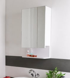 PVC White 3 Tier Bathroom Cabinet (L: 14, W: 5.5, H: 24 Inches)