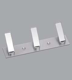 7 Inch Chrome White Metal Hook Rail With 3 Prongs