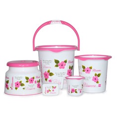 Plastic 5 Pcs Bucket Set in in Pink