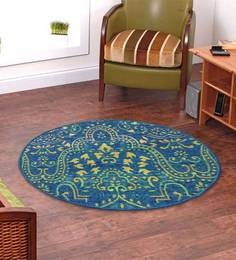 Ethnic Motif Nylon 2.3 X 2.3 Feet Machine Made Carpet