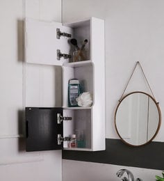 PVC White 3 Tier Bathroom Cabinet (L: 10, W: 5, H: 30 Inches)