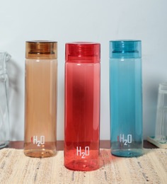 Plastic Multicolour 1000 ML Bottle - Set of 3