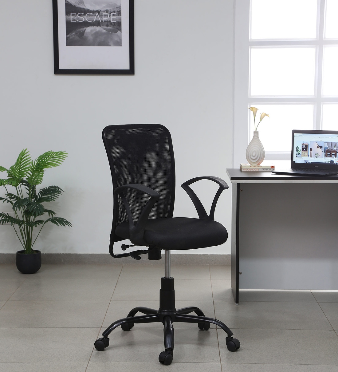 Style Breathable Mesh Ergonomic Chair in Black Colour,Share By VOF